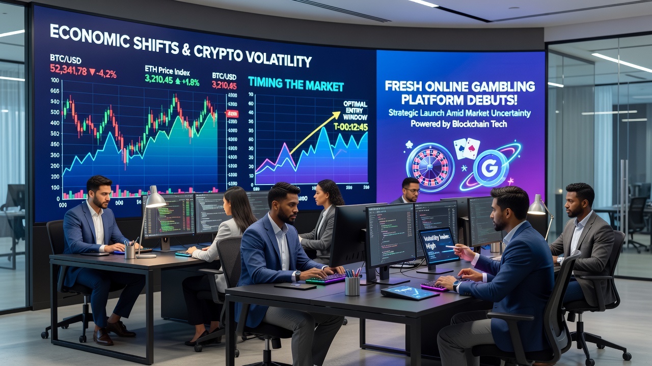 Cryptocurrency trading screens next to online casino registration pages during market analysis